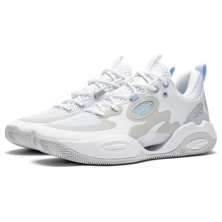 Li Ning Wade ALLDAY Wade ALLDAY Удобные износостойкие дышащие низкие баскетбольные кроссовки мужские Белые Серые ABPT007-4