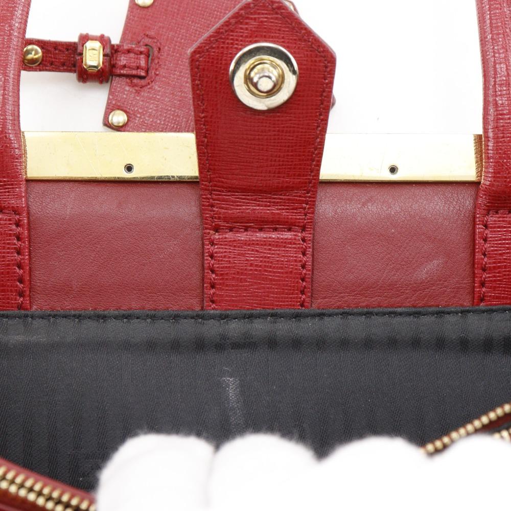 FENDI Petite to Jules Handbag 8BH253 2WAYShoulder Red leather Women Used