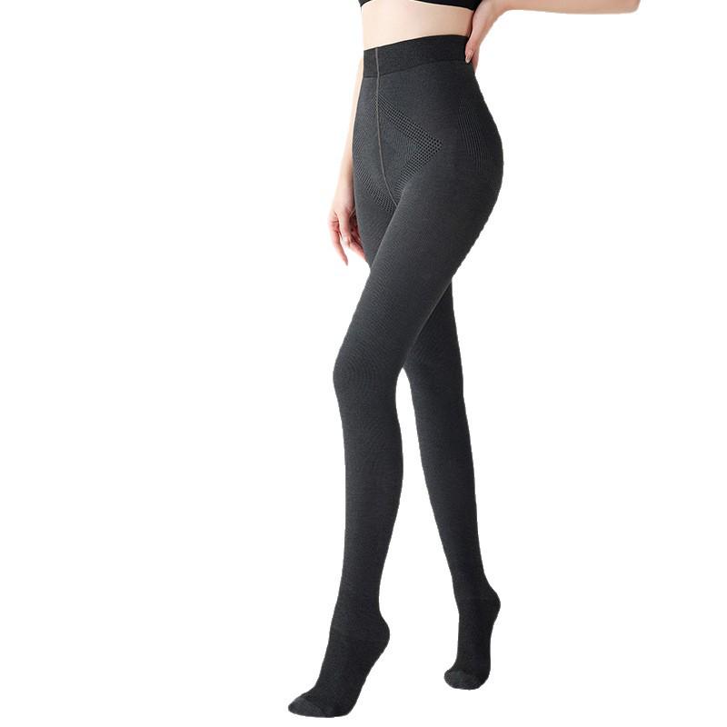 Хлопковые леггинсы в вертикальную полоску - Японские Muji 200D Утягивающие Теплогенерирующие В рубчик Микро-компрессионные Колготки для женщин, устойчивые к пиллингу