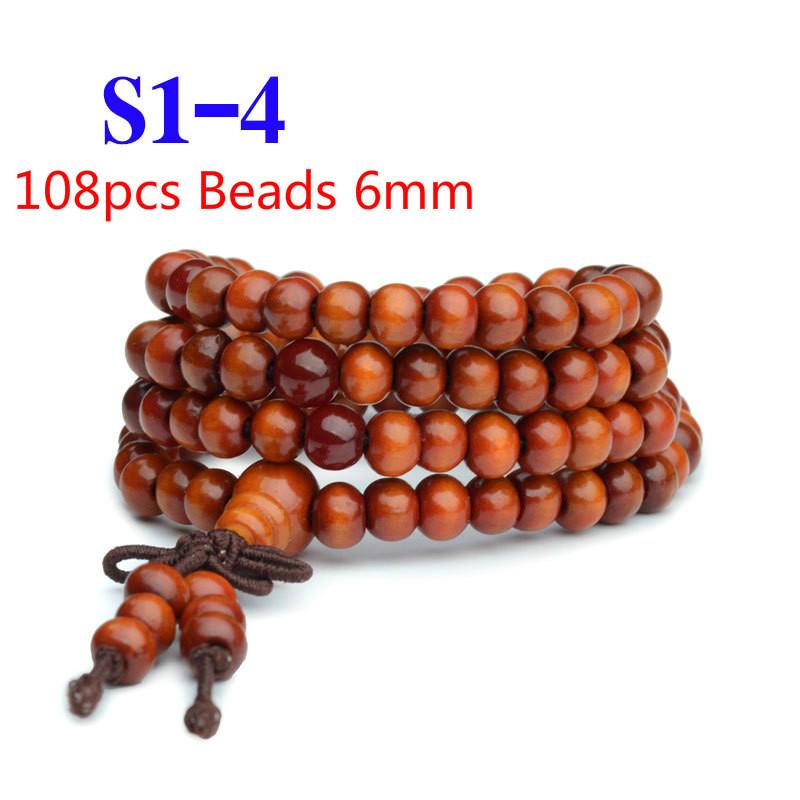 Pulseras 108 Beads 6mm Natural Sandalwood Buddhist Buddha Wood Prayer Bead Mala Unisex Men Bracelets & Bangles Jewelry Bijoux