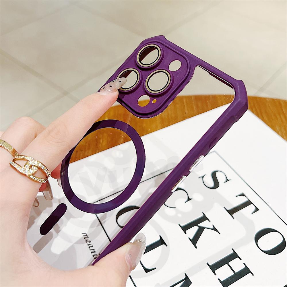 Магнитный прозрачный чехол для iPhone 15 14 13 12 11 Pro Max Plus для Magsafe Crossbody Lanyard Жесткий акриловый чехол