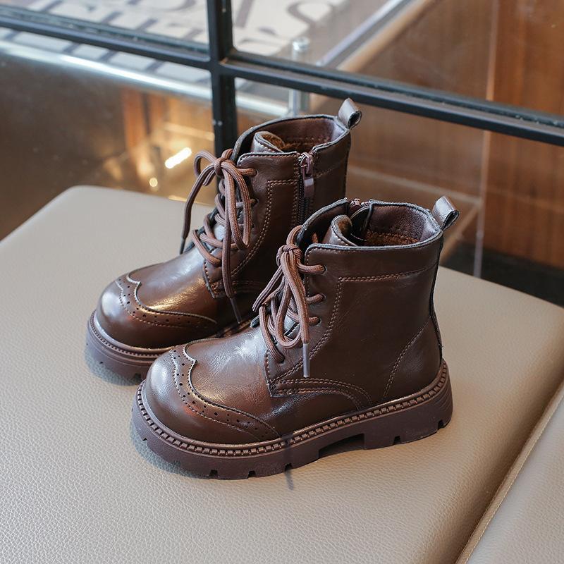 Детская обувь Ботинки для девочки Зимние Ботинки из хлопка для малышей Тренд Классические Детская мода Ботильоны Повседневные Толстая подошва Универсальные