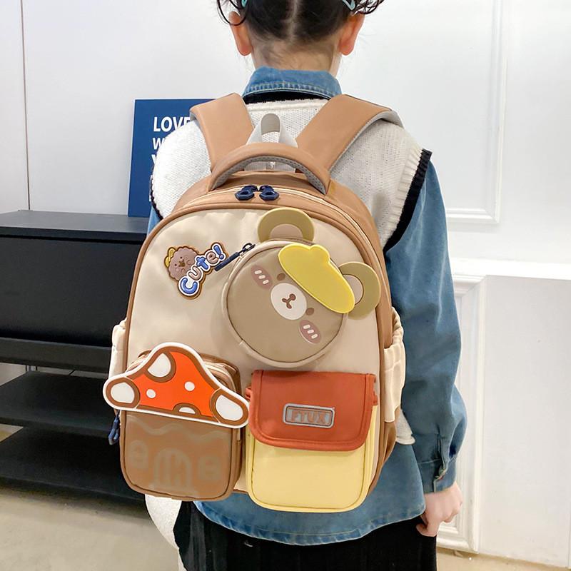 Adorable Nylon Kindergarten Backpack For Boys And Girls In Cute Colors For School