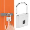 Smart Fingerprint Padlock USB Rechargeable Security LED Lock for Backpack Luggage CabinetSilver