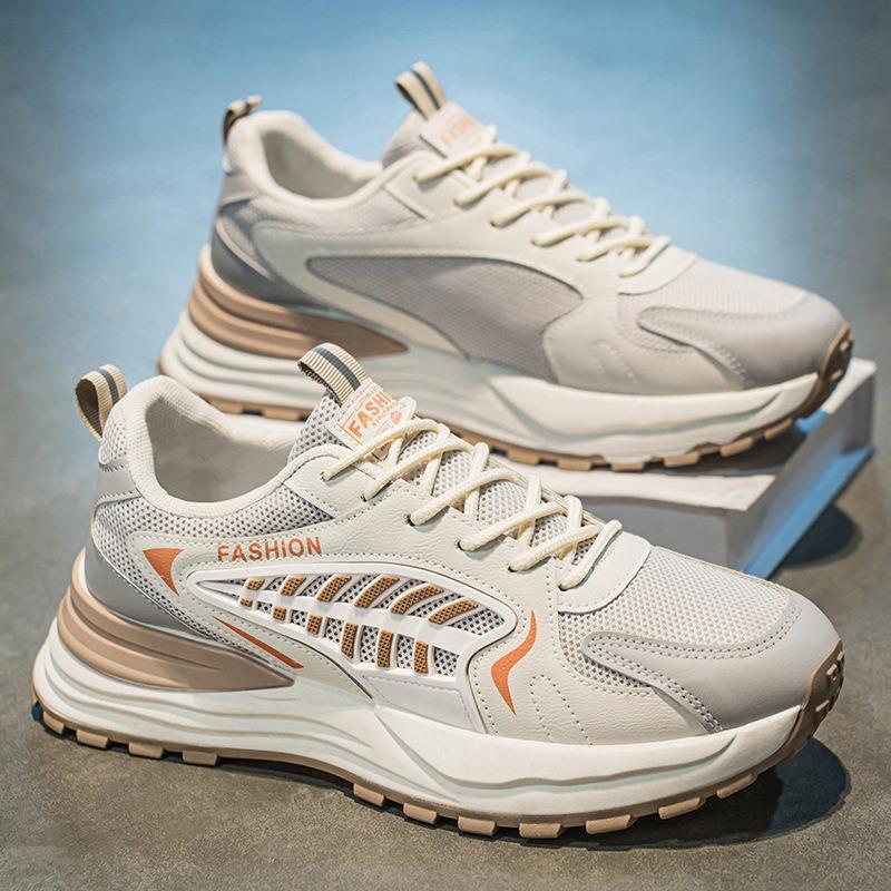Spring Men's Shoes New Breathable Mesh Sports Shoes Men's Trend Versatile Platform Casual Trendy Shoes