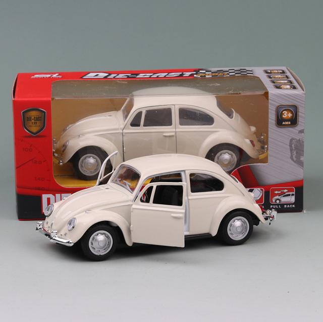 Классический 1967 Volkswagen VW Classic Beetle Bug, винтажный масштаб 1/36, литой под давлением металл, модель автомобиля с откидной спинкой, игрушка для подарка/детей