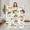 Crayon Shin-chan joyfully dress up the Christmas tree Blanket  Travel Flannel Throw Blanket For Living Room Warm Bedspread Gift