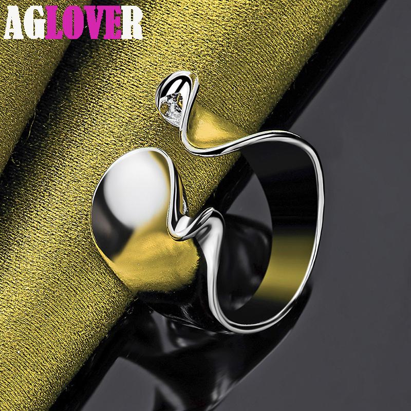 Ювелирные изделия из стерлингового серебра 925 пробы с изогнутой гладкой поверхностью