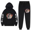 Japan Anime Demon Slayer Hoodies Sets Men's Casual Oversized Sweatshirts Shinobu Kocho Print Hoodie Creativity 2-Piece Set