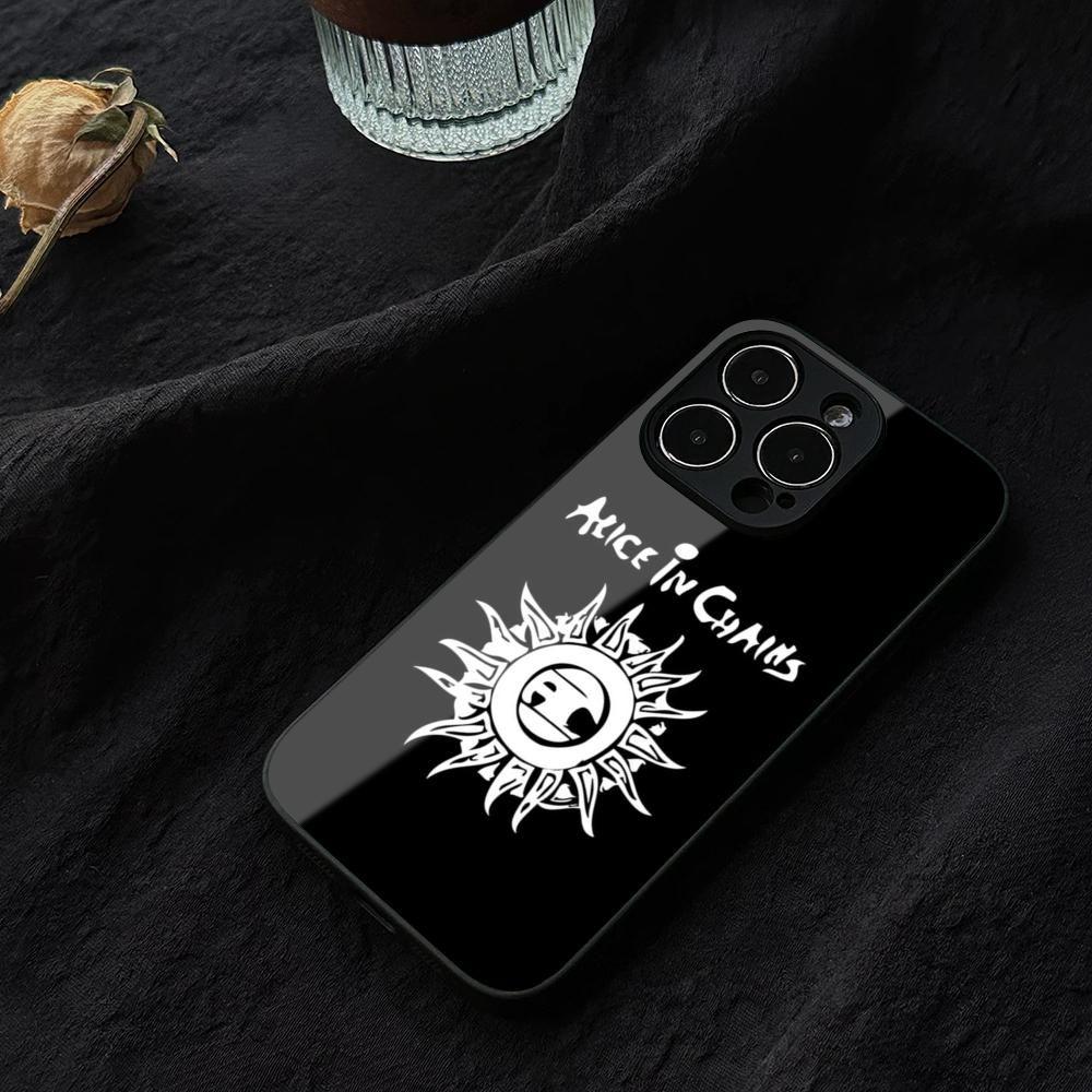 Ретро Музыка Alice In Chains Чехол для Телефона Закаленное Стекло Для IPhone 16 17 13 14 12 15 11 Pro Max Plus Mini XR SE2020 Coque