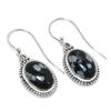 Natural Snowflake Obsidian Gemstone 925 Solid Sterling Silver Earring 1.25" c8C42