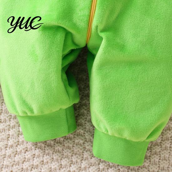 Funny Dragon Onesie Baby Dinosaur Costume, Full Front Zipper Pajamas, Hooded Romper for Boys Animal Jumpsuit Girls, Soft Polar Fleece Outfit Halloween