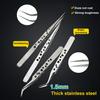 Stainless Steel Electronics Precision Curved/Straight Tip Tweezers Repair Tool