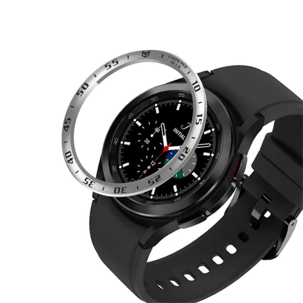 Декоративное кольцо для Galaxy Watch 4 Classic 42 мм, Серебристый/Черный
