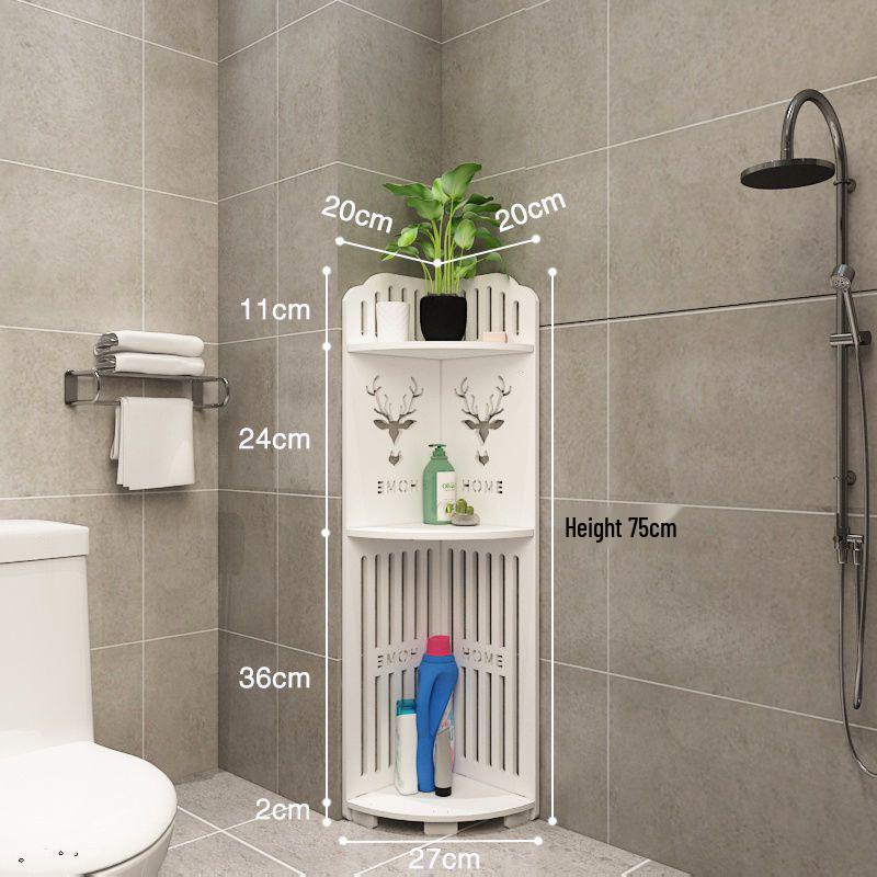 Треугольная угловая напольная полка для ванной комнаты для туалетных принадлежностей