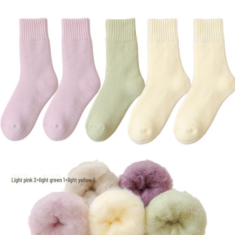 Женские флисовые носки Zhuji средней длины: Плотный, теплый бархат для осени/зимы — идеально подходит для сна и родов