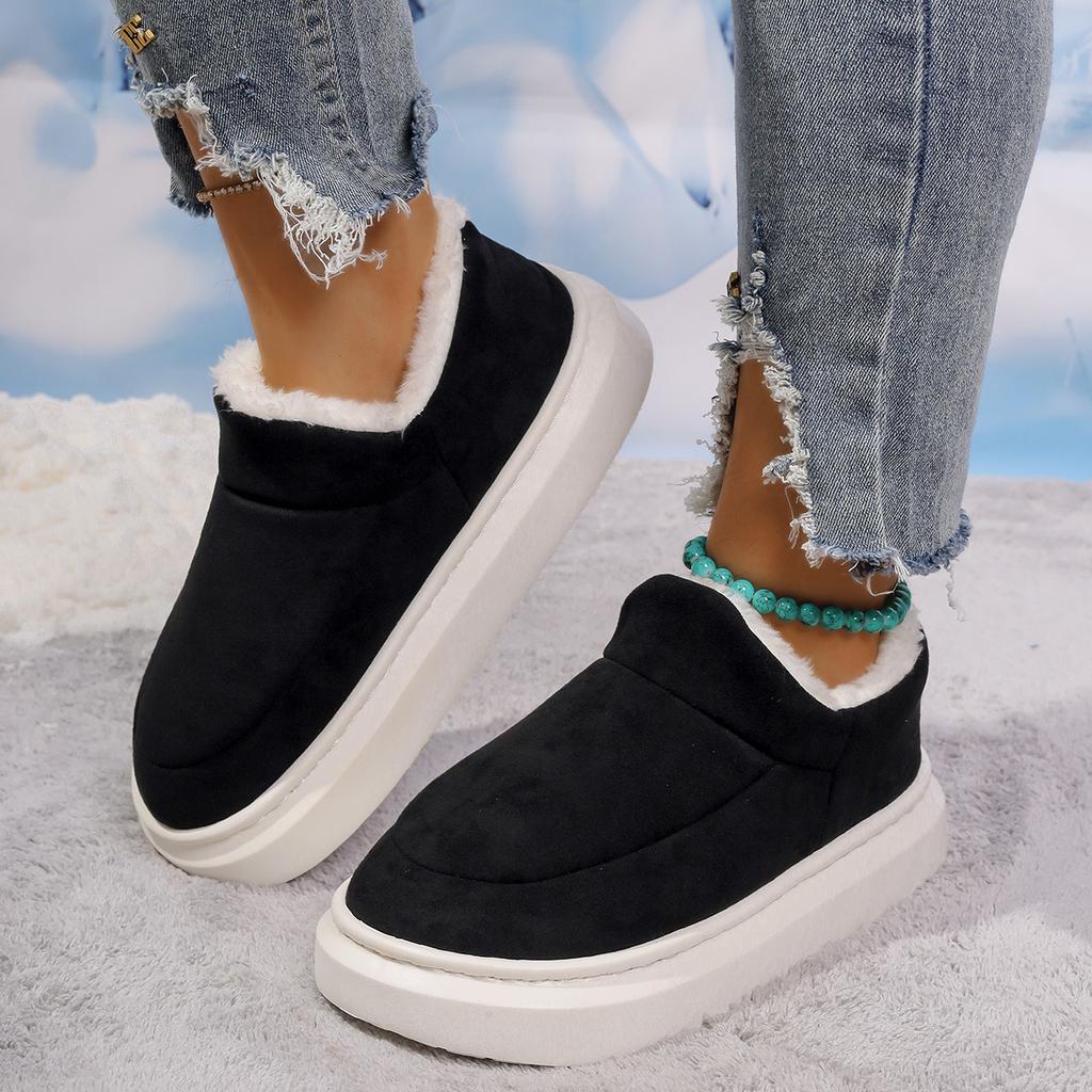 Зимняя женская обувь, модная повседневная обувь на открытом воздухе, плюшевые теплые хлопковые ботинки для женщин, нескользящие ботинки на платформе для снега Botas Mujer