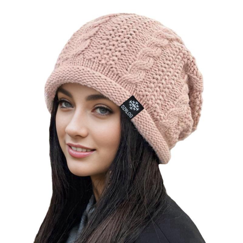 New Women Winter Hats Female Casual Beanie Hat Fleece Lined Warm Knitted Hats
