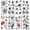 Scar Snake Spider Scorpion Animal Water Transfer Waterproof Tattoo Sticker Sample Spoofing Horror Set