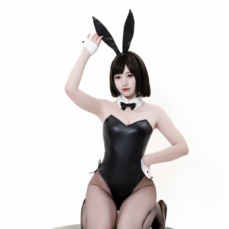 Sexy lingerie one-piece cosplay bunny uniform seduction patent leather bunny suit sexy female game