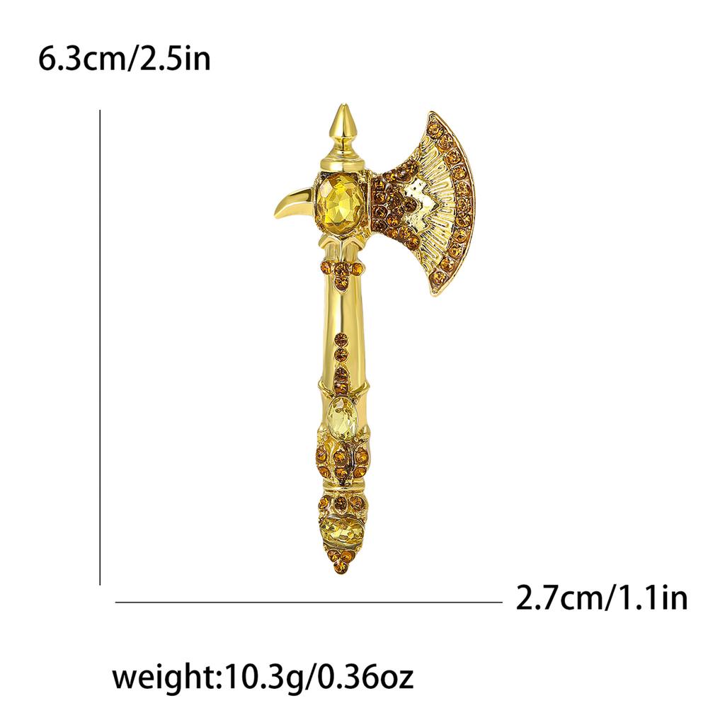 Personalized Creative Alloy Rhinestone Axe Brooch Domineering Retro Men'S Suit Coat Corsage Jewelry Pin