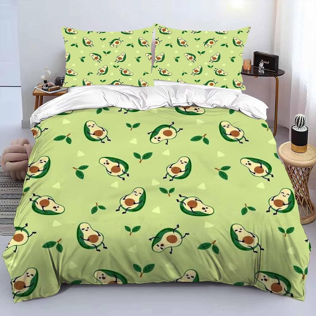 Постельный комплект «Авокадо», 3D-рисунок, мягкий микрофибровый комплект пододеяльника, фруктовое одеяло и наволочка 50 x 75 см на молнии