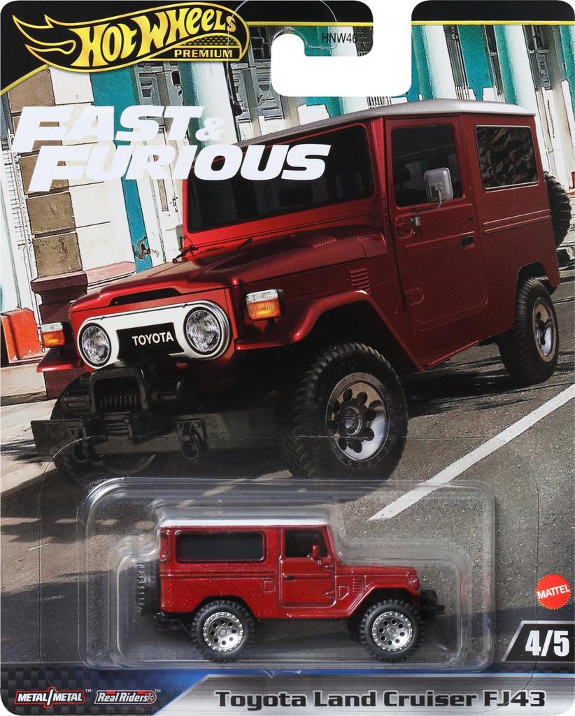 Hot Wheels Форсаж Toyota Land Cruiser FJ43 игрушечный мини-автомобиль для детей от 3 лет и старше, красный HRT96 и -