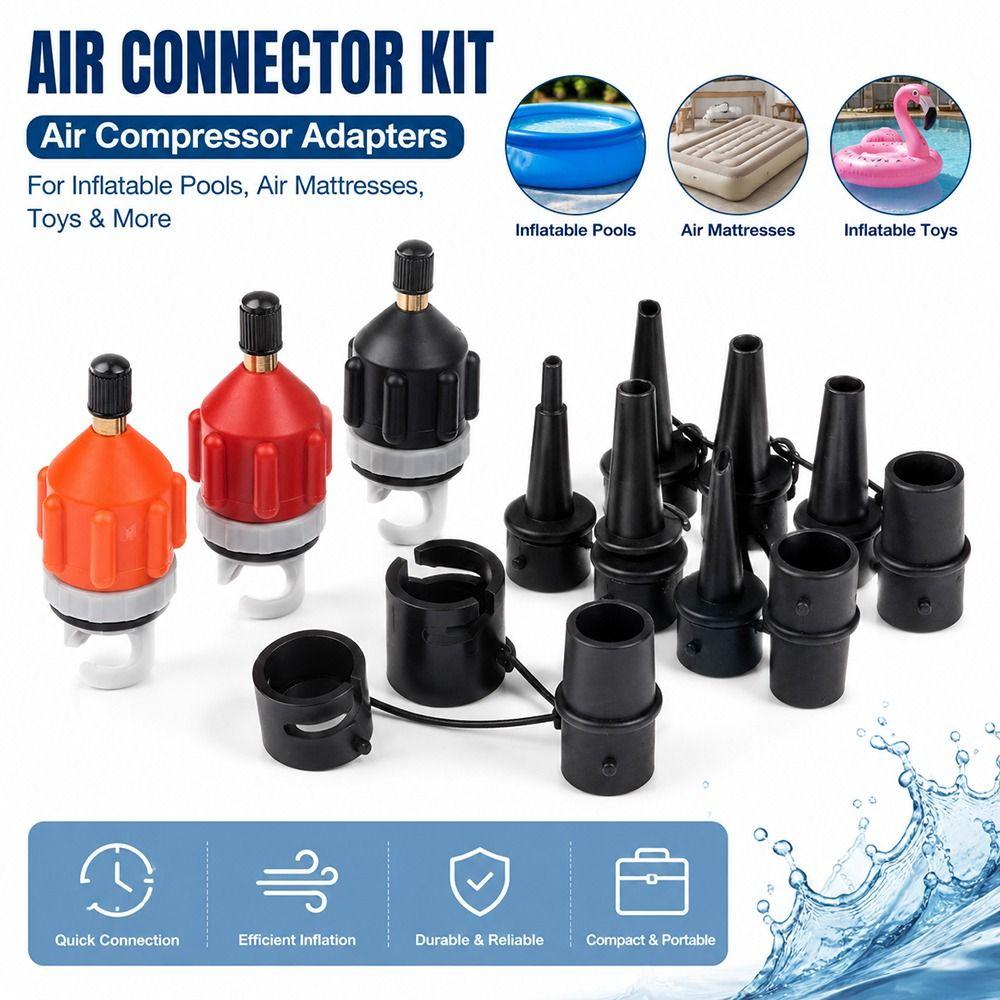 1Set PVC ABS Inflatable Pump Adapter Strong Sealing Pump Valve Adapter  for Inflatable Pool Air Bed