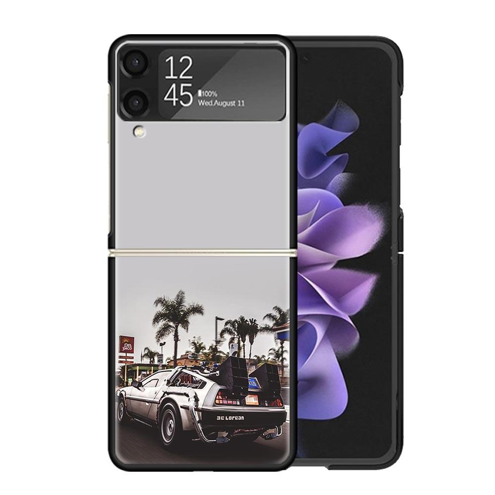 Back To The Future Time Machine Cases For Samsung Galaxy Z Flip 4 5 6 7 3 Z Flip7 Flip6 Flip4 Flip5 Flip3 5G Hard Shockproof Fun