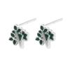 Korean Mori Style s925 Sterling Silver Christmas Tree Stud Earrings - Exquisite Women's Jewelry for Cartilage.