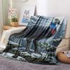 1PC Snowy Tree Haven Print FlAannel Blanket, High quality Comfortable for All Seasons, Home Decor, Warmth and Comfort