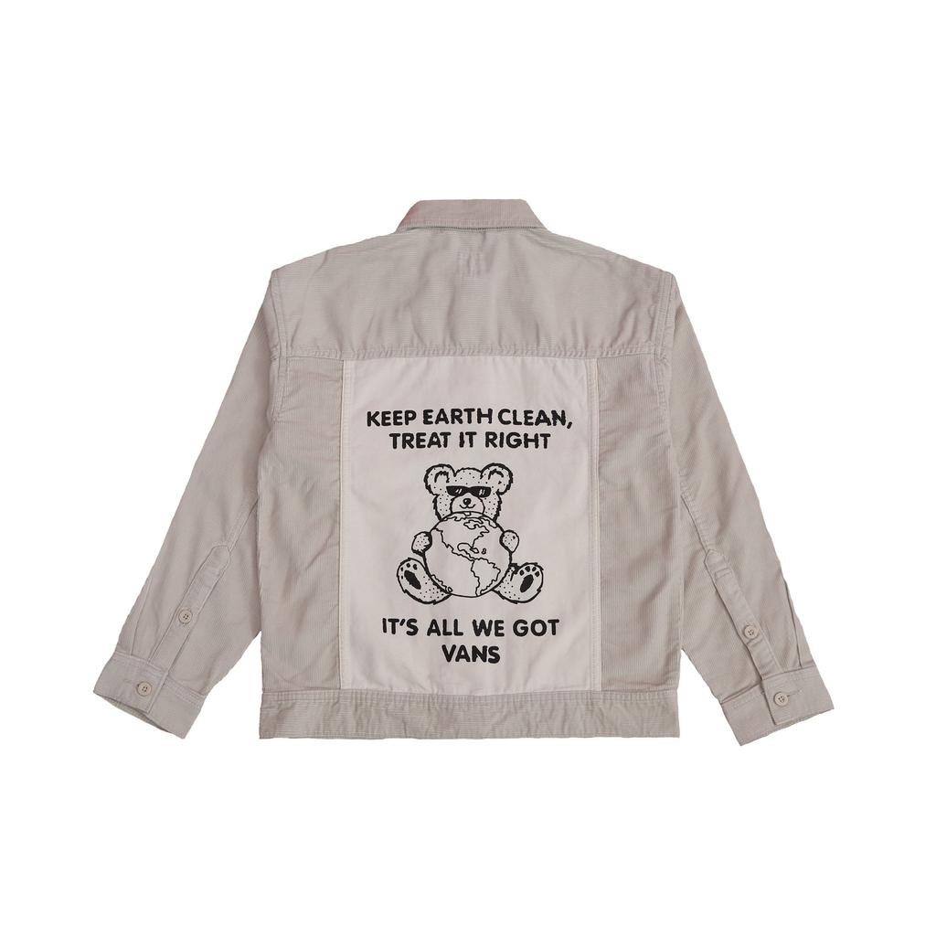 Vans Куртка с принтом медведя для работы Джинсовая куртка унисекс Белая VN0A54MA2N1