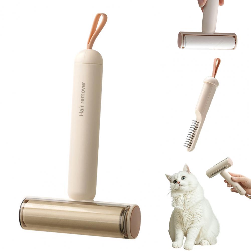 Pet Hair Tool Pet Grooming Brush with Hair Remover Roller Detangling Comb 3-in-1 Deshedding Tool for Dogs Cats for Dematting