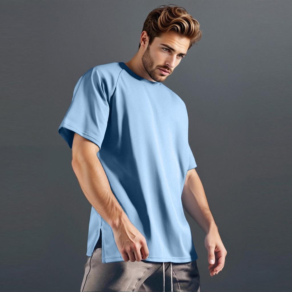 Men's Casual Short-sleeved Sports Fitness Color Men's T-shirt Base Shirt