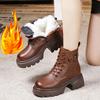 Плюшевые зимние ботинки женские зимние кожаные хлопковые туфли для женщин с утолщенной подошвой женские ботильоны