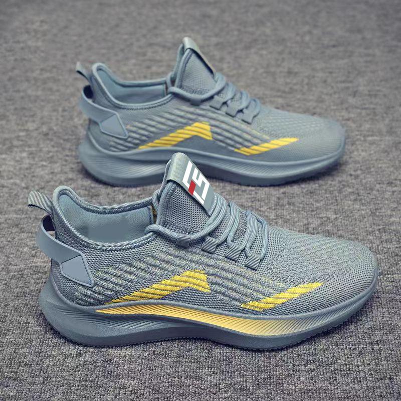 Large Size Sports Shoes Men's Flying Weaving Comfortable Breathable Low-top Men's Shoes Young and Young Outdoor Tide and Platform Fashion Casual Shoes