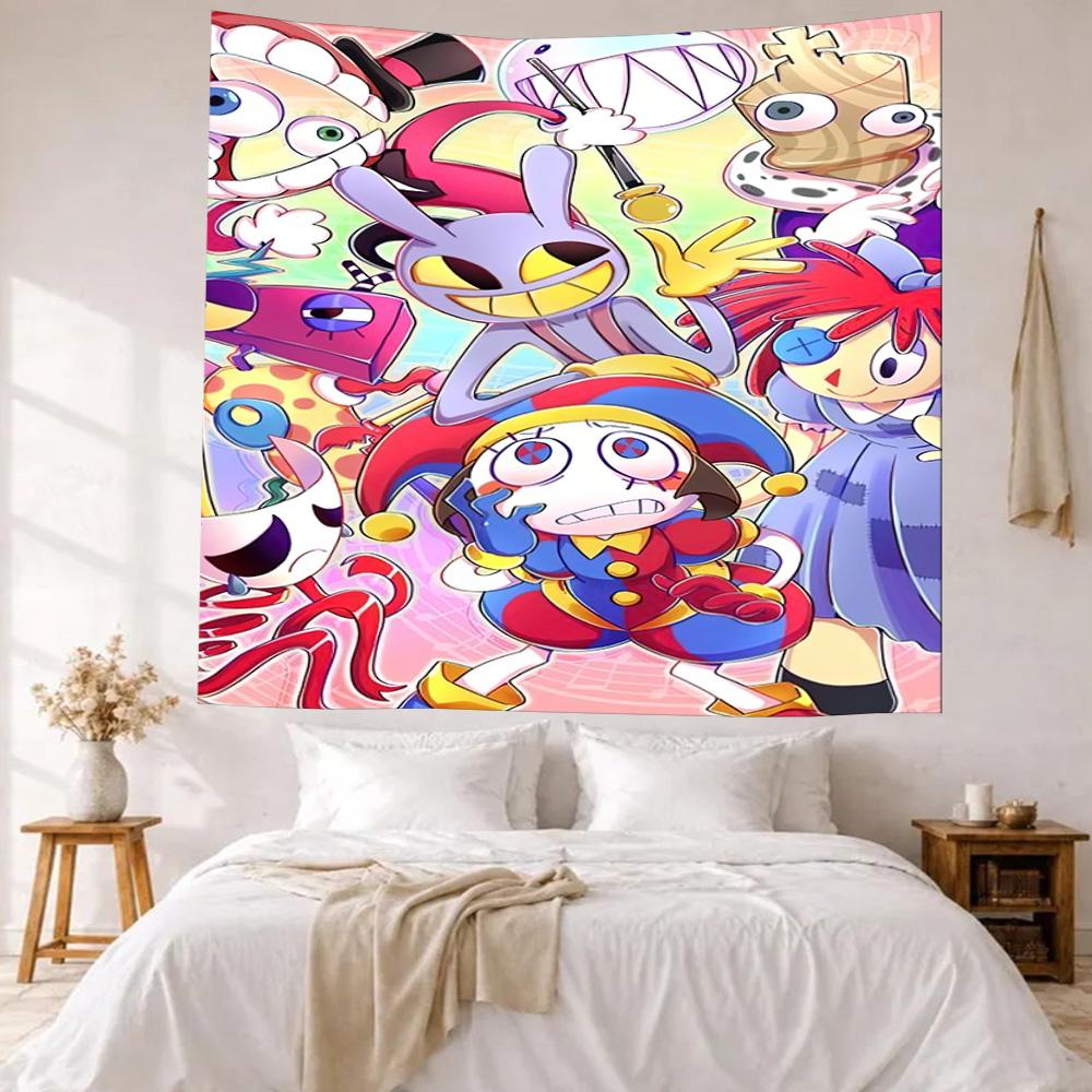Digital Circus Wall Decor Tapestry Art For Pet Memorial Birthdaywedding Party Backdrop Family Gift