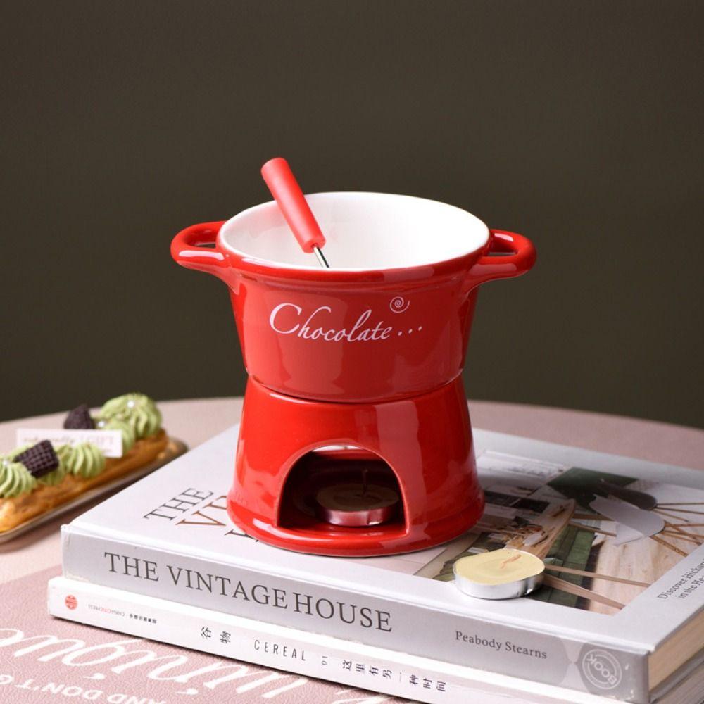 With Fork Hot Pot Cup Nordic Style Chocolate Melt Oven Cup Unique Ceramic Coffee Cup Ice Cream