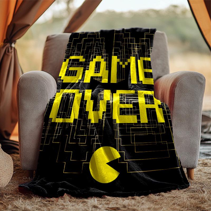 Pixel Game Flannel Blanket Soft Warm All-Season Throw, Design for Camping, Car Travel, Hiking Sofa, Bed, Office Perfect Gift for Parties