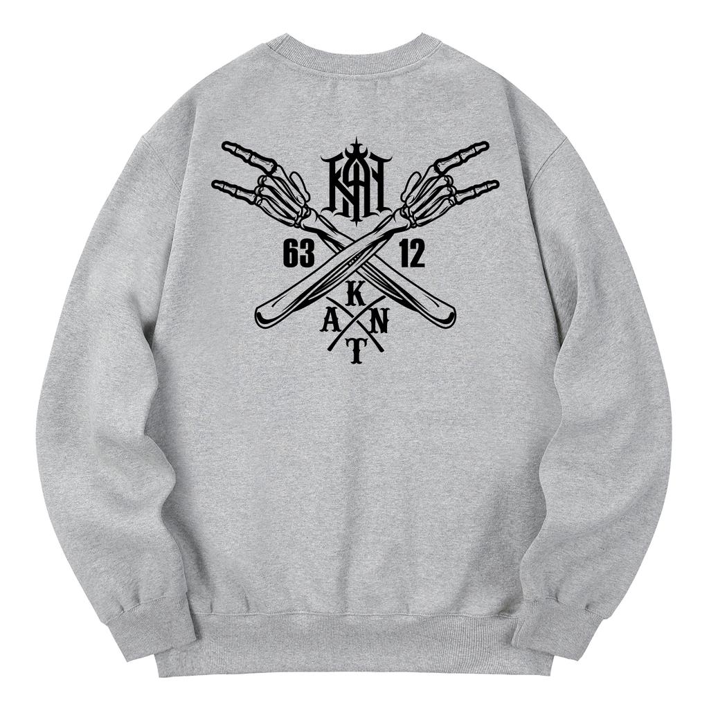 KAN6312 Kmg0146 Crosshand Fleece-Lined Sweatshirt - Gray