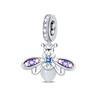 S925 Silver Glow In The Dark Firefly Pendant DIY Craft Jewelry Making Supplies For Bracelet Necklace Beading