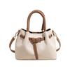 Color matching handbag with bear pendant messenger bag