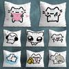 Cute Art SStrawberry Cat Pillowcase for Sofa Room Office Decor Printing  Merchandise AllMatch Cushion Cover