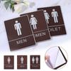 20*15cm Decorative Plate WC Door Plaque Toilet Signs Stickers Imitation Leather Man&Woman Marker