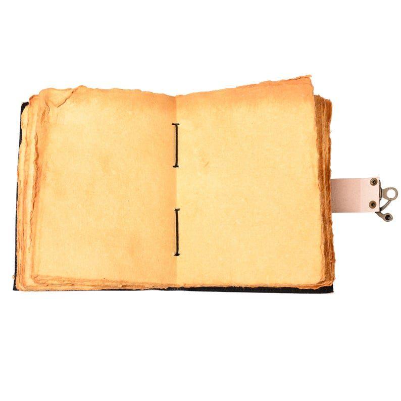 Кожаный дневник - Ручная работа, бумага с неровным краем, кожаный дневник «Солнце и Луна», ручной работы дневник «Солнце и Луна»