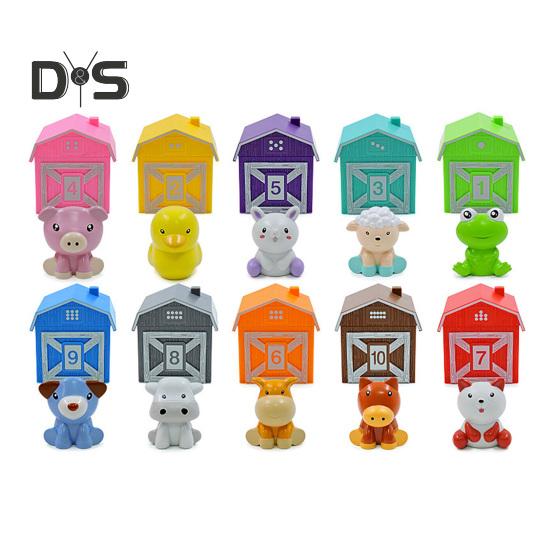 5/10 шт. Игрушка в виде сельскохозяйственного животного, обучающая счету, сопоставлению, сортировке, мелкой моторике, обучающая мини-игрушка в виде животного, подарок для малышей, мальчиков и девочек