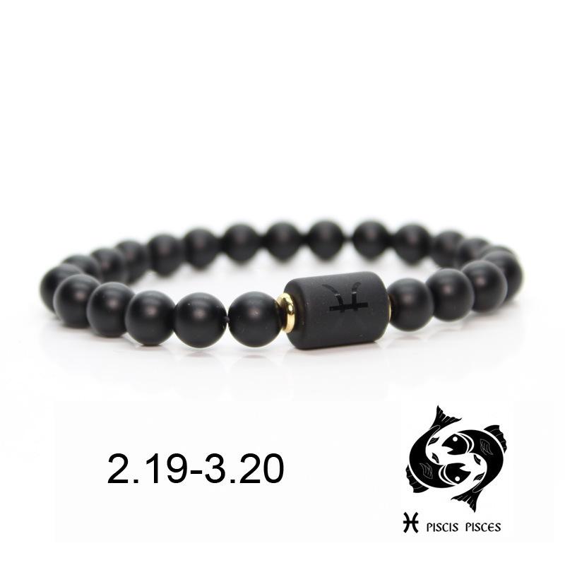 New Agate Hombre Jewellery Masculina Natural Bracelet Stone 12 Constellation Beads Couple Unisex