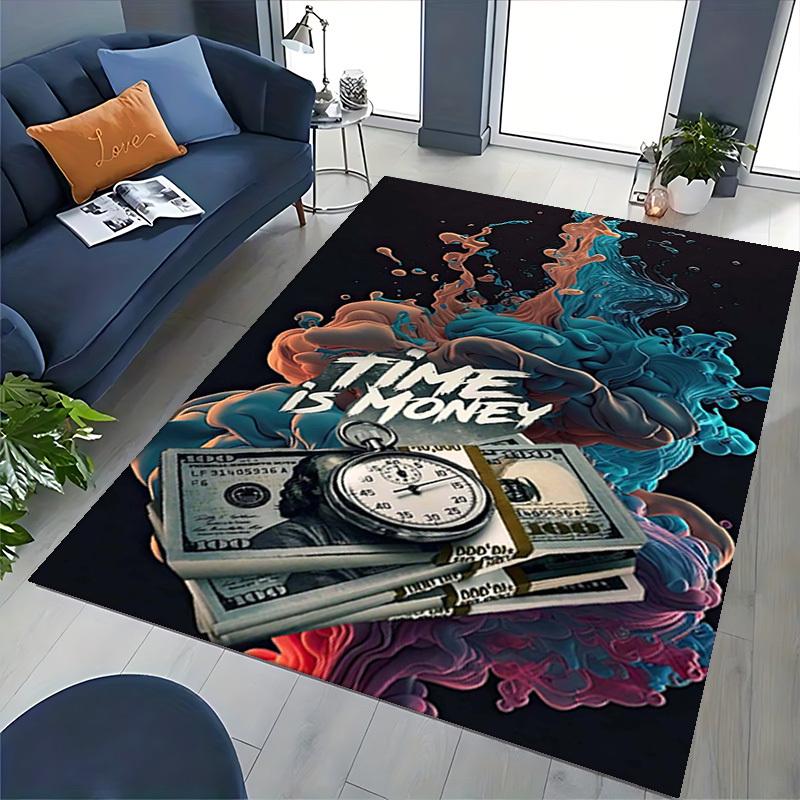 1pc Anime Cartoon Design Chair Mat - Time is Money - Office Desk Pad, Non-Slip Carpet for Home Decor, Gaming Room, Bedroom, Living Room, Birthday Gift