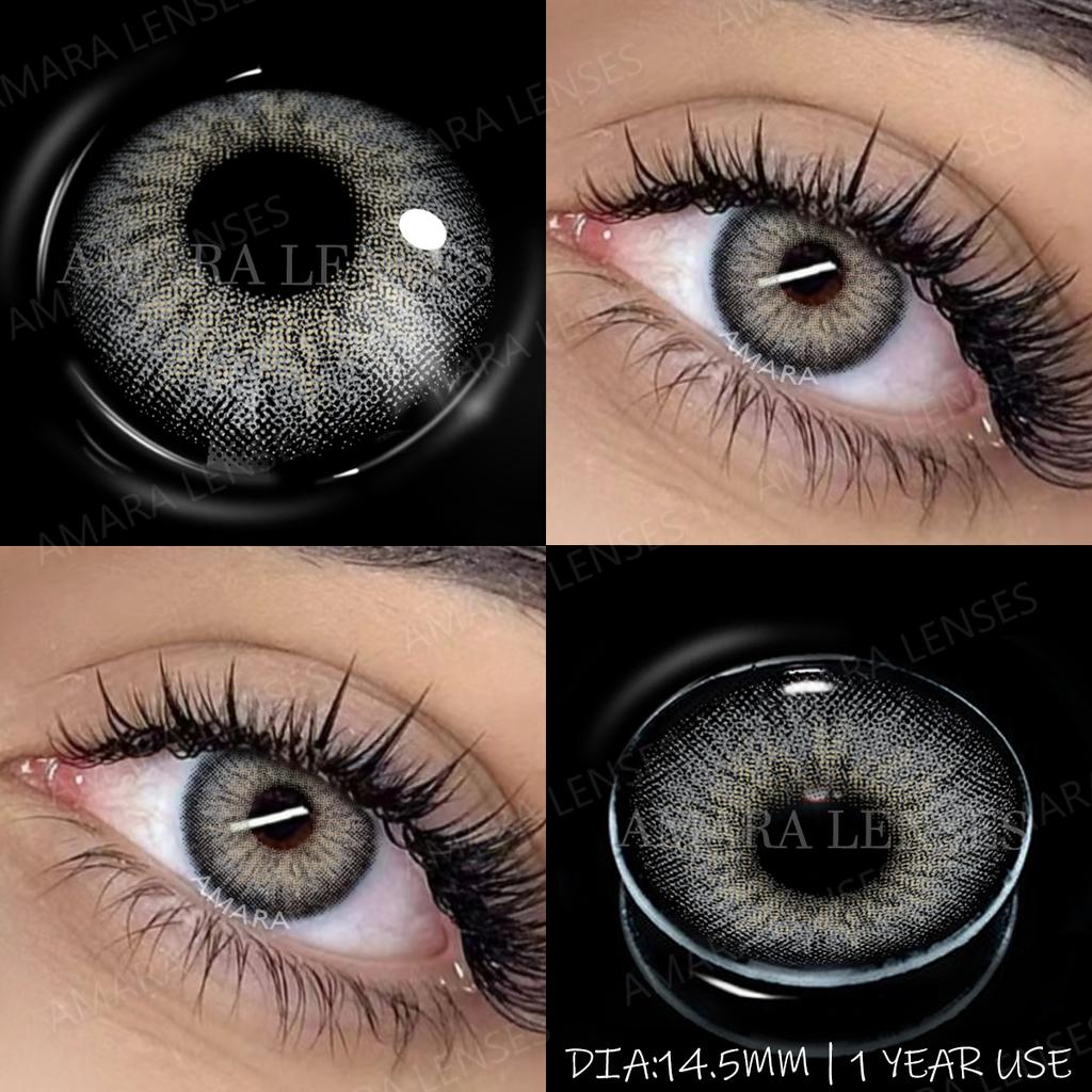 AMARA 1 пара натуральных серых контактных линз годового использования мягкие косметические линзы для улучшения цвета глаз косметика для глаз