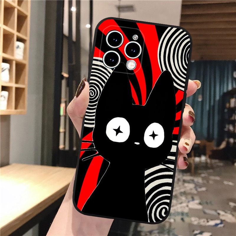 Чехол для телефона с черным котом для iphone 15 14 Pro Max 13 12 11 Pro Max XSMax XR 12 13 mini 14 Plus